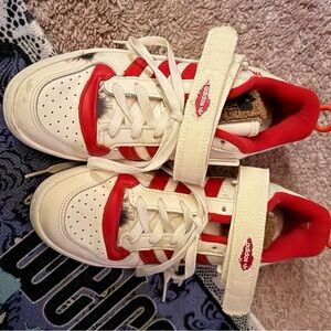 Adidas Kids' Red and White Sneakers
